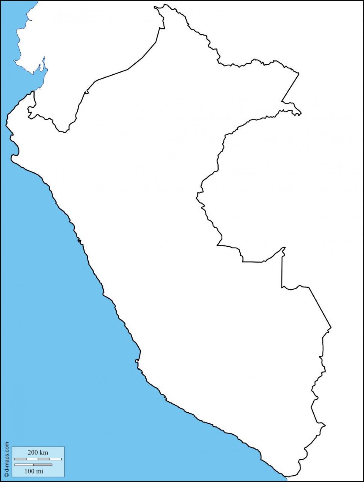 Perú mapa en blanco