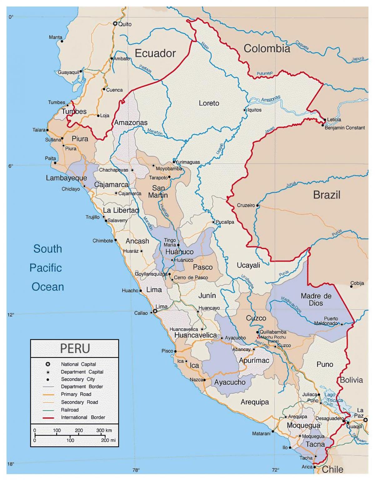 mapa detallado mapa de Perú