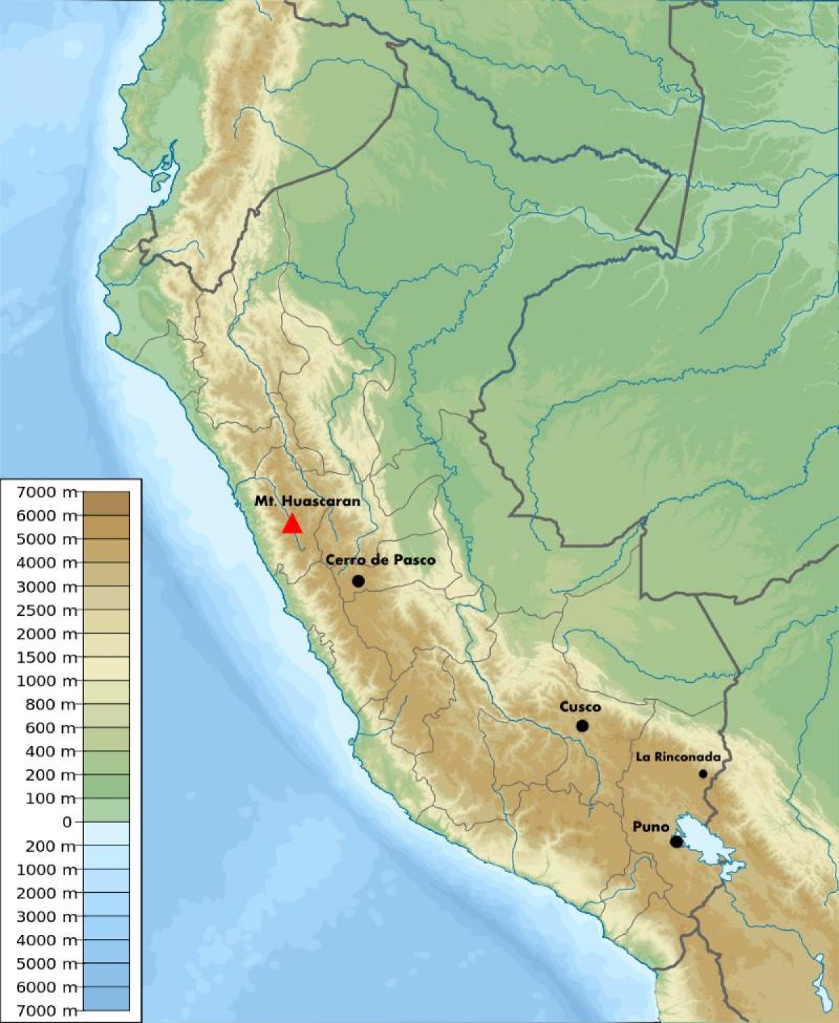 altitud mapa de Perú