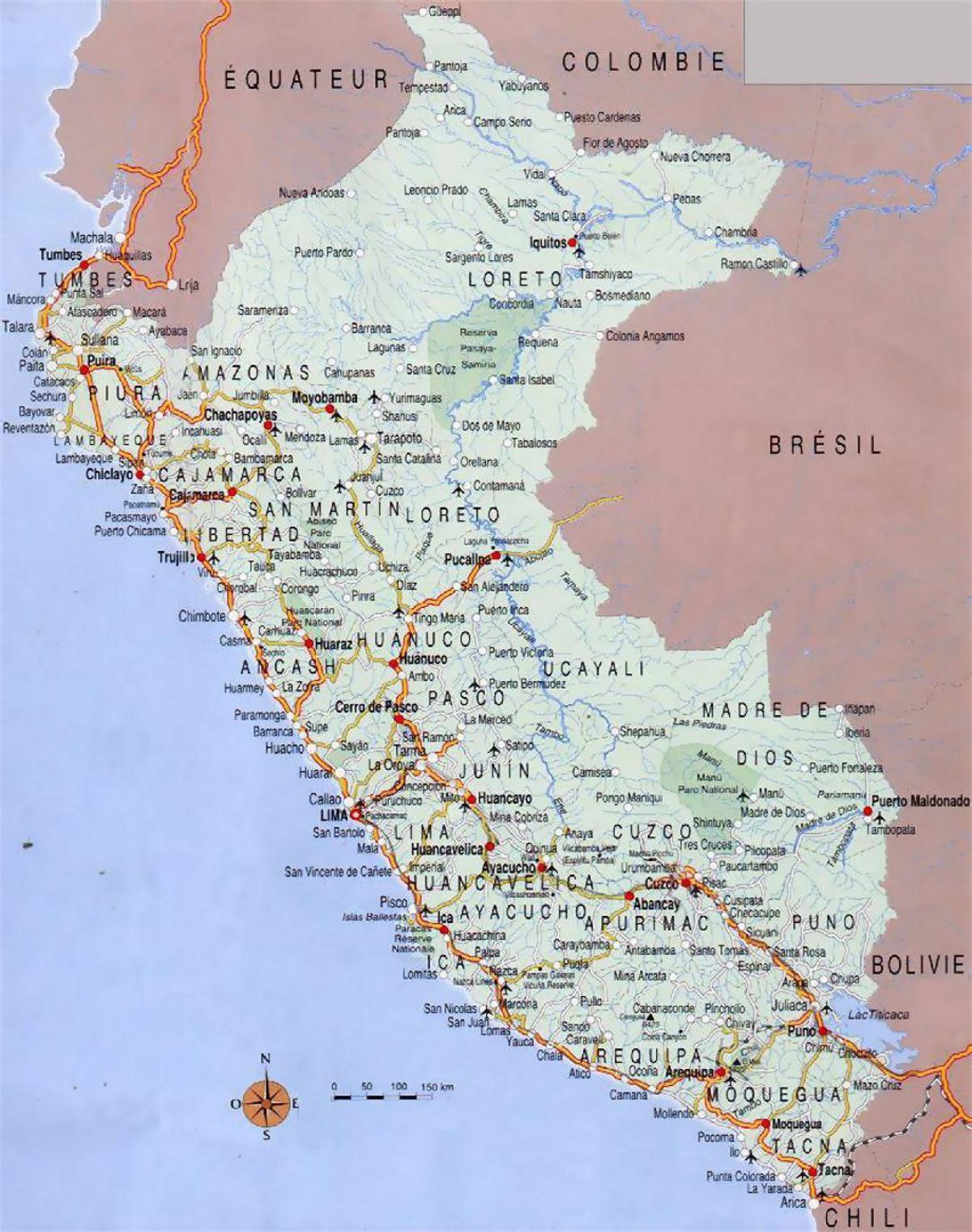mapa de ciudades de Perú