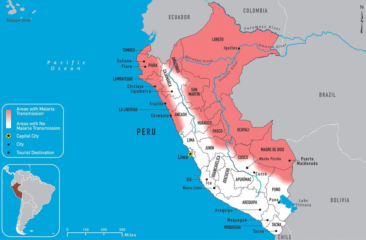mapa del Perú de la malaria