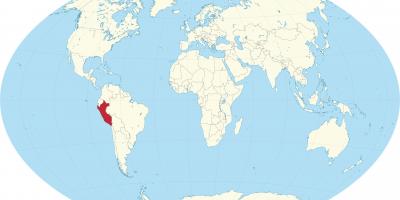 Mapa del mundo que muestra el Perú