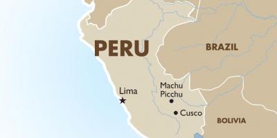 Mapa de Perú y los países vecinos