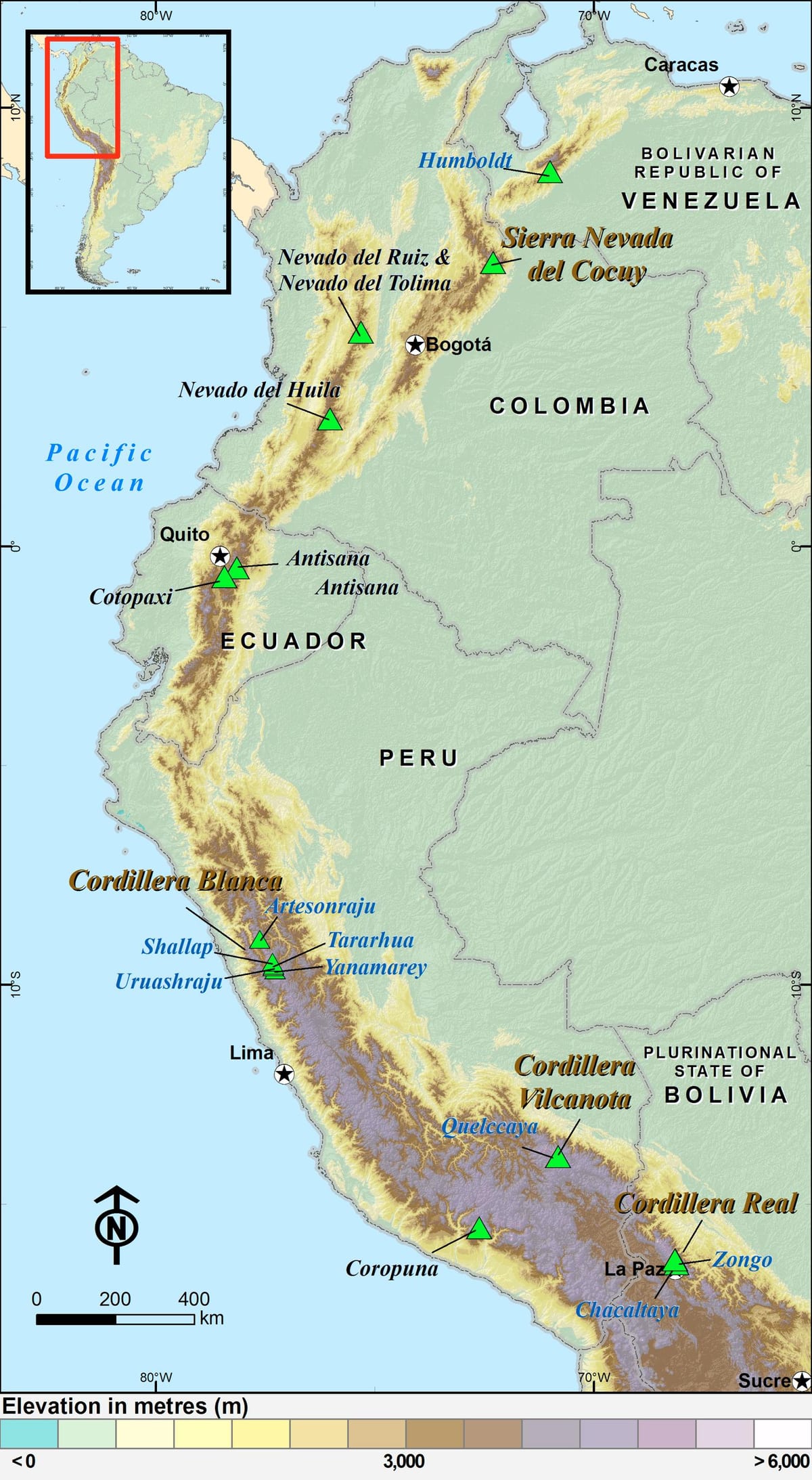 Andes peruanos mapa
