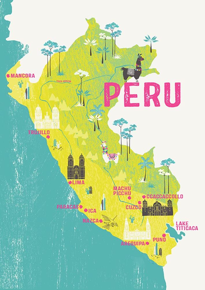 mapa del Perú para niños