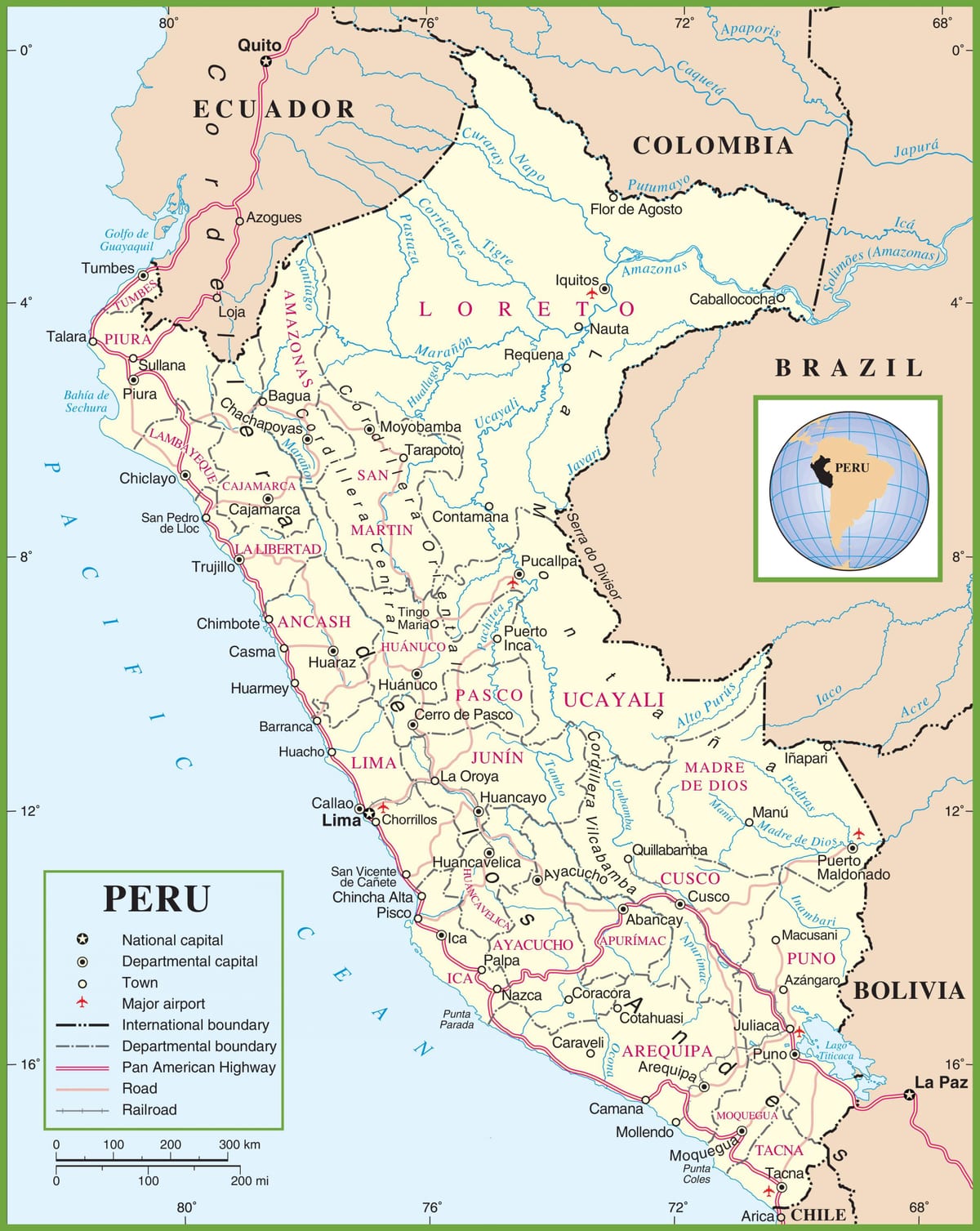mapa de mapa político del Perú