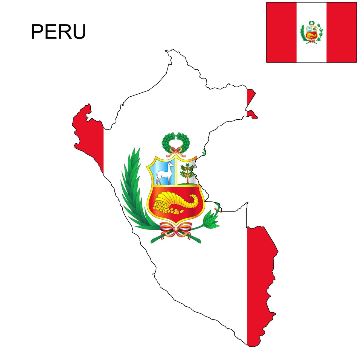 mapa del Perú la bandera
