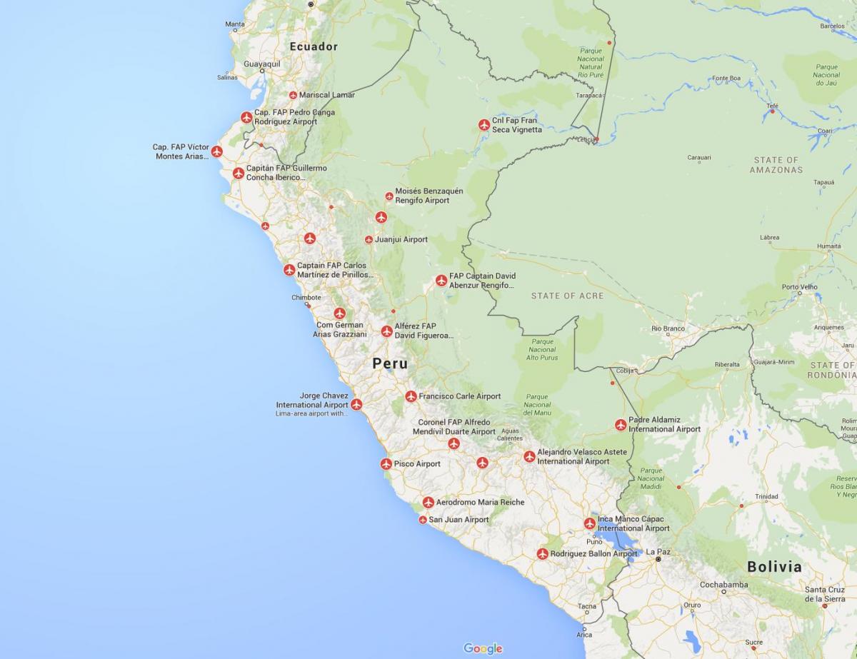 aeropuertos en Perú mapa