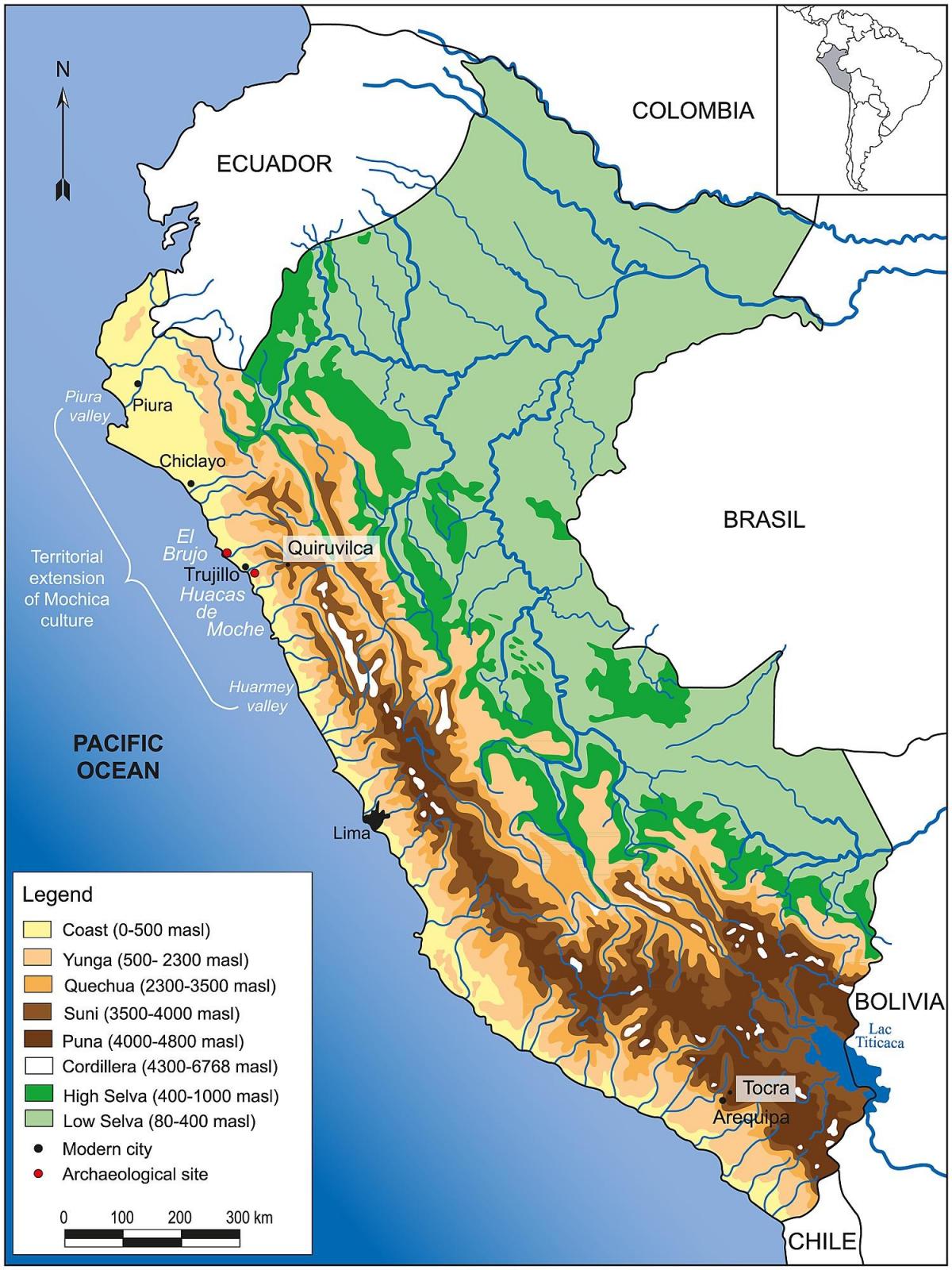 Perú Mapa Topográfico Perú Geografía Mapa América Del Sur América