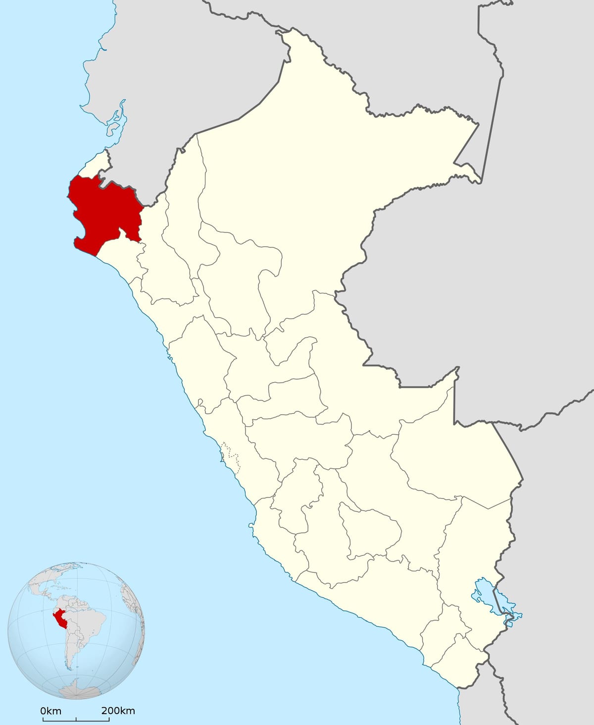 mapa de piura, Perú