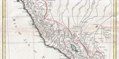 Mapa de mapa antiguo del Perú