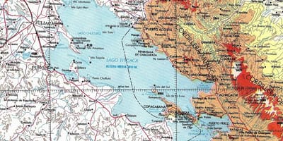 Mapa del lago titicaca, Perú 