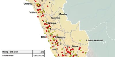 Mapa de Perú de los recursos naturales