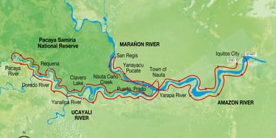 Mapa del río amazonas Perú