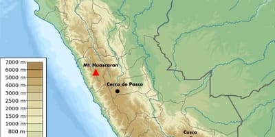 Altitud mapa de Perú