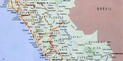 Mapa de ciudades de Perú