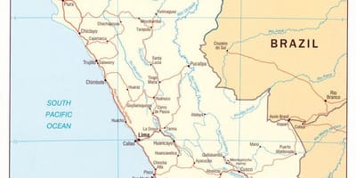 Mapa de Perú a los estados