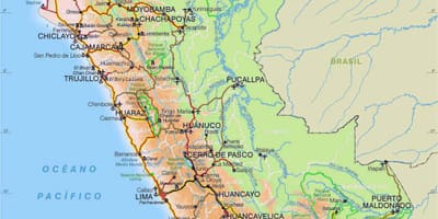 Mapa del Perú de la carretera